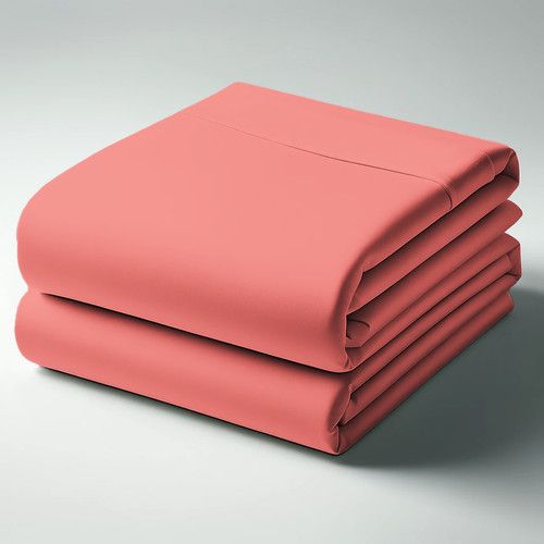 Drap Plat Coton Pêche - 270 X 300 cm
