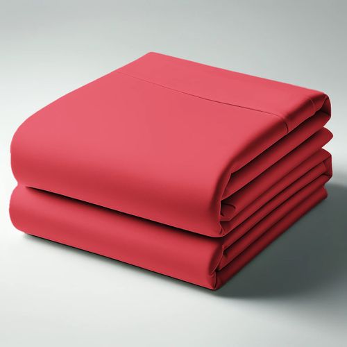 Drap-housse Coton Rouge Carmin - 120 X 190 cm