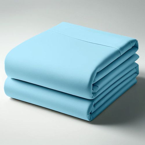 Drap Plat Coton Bleu Lagon - 270 X 300 cm