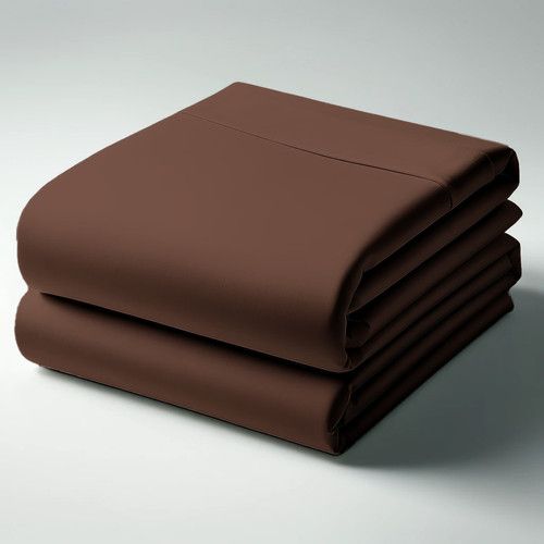 Drap Plat Coton Chocolat - 180 X 290 cm