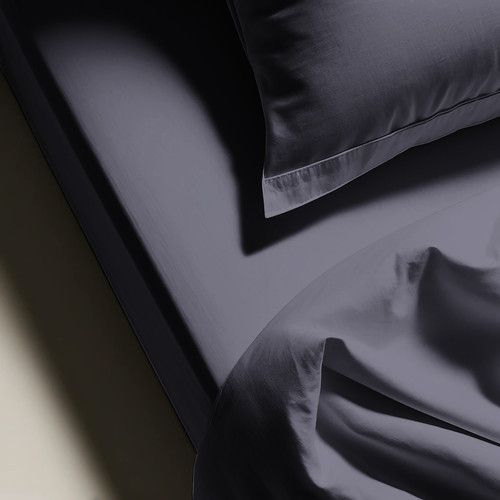 Drap Plat Coton Gris Anthracite - 270 X 300 cm