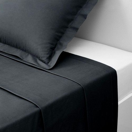 Drap Plat Coton Noir - 180 X 290 cm