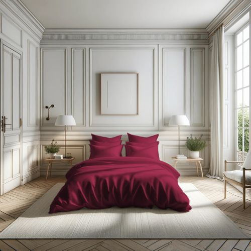 Taie de traversin Percale Coton Tertio® Bordeaux - 85 X 185 cm