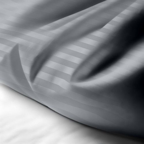 Drap Plat Satin De Coton Gris Perle - 180 X 290