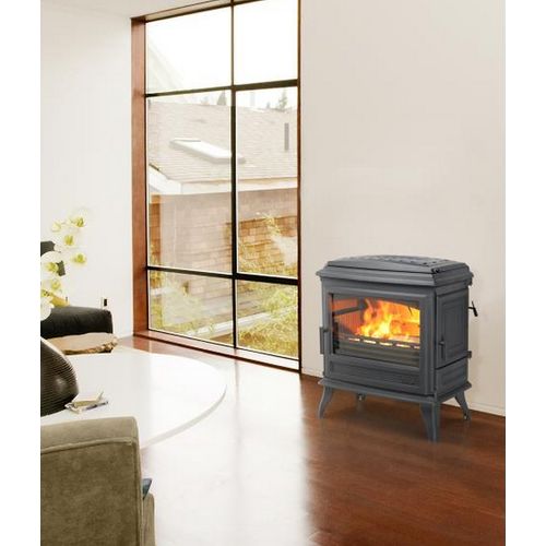 Poêle à Bois Fonte 7kw Anthracite - 366149