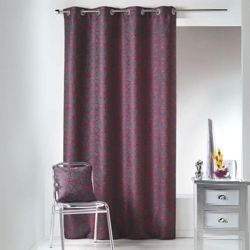 Rideau En Jacquard à Imprimés Design - 140x260 Cm - Bordeaux