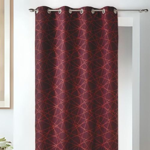 Rideau En Jacquard à Imprimés Design - 140x260 Cm - Rose Blush