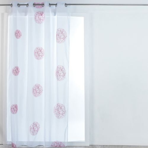 Voilage à Motifs Brodés - 140x260 Cm - Rouge