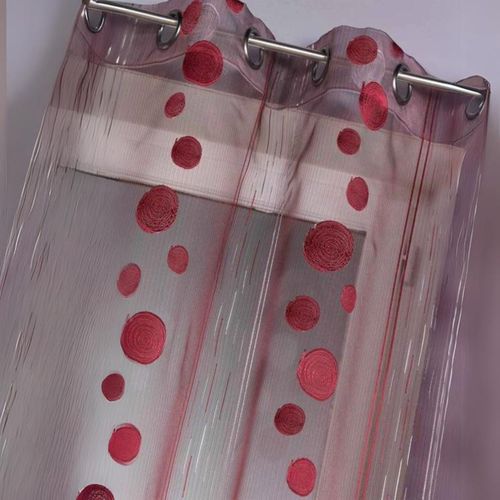 Voilage En Organza Fils Coupés - 140x240 Cm - Bordeaux
