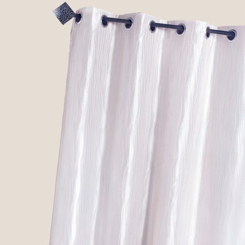 Rideau D'ameublement En Taffetas Froissé - 135x260 Cm - Blanc