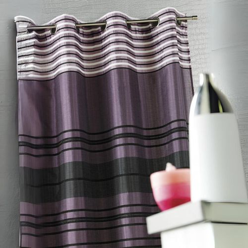 Rideau Shantung Rayure Chenille - 140x260 Cm - Prune