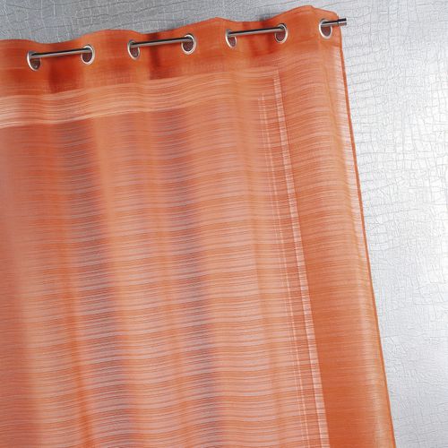 Voilage Fantaisie à Fines Rayures - 140x240 Cm - Orange