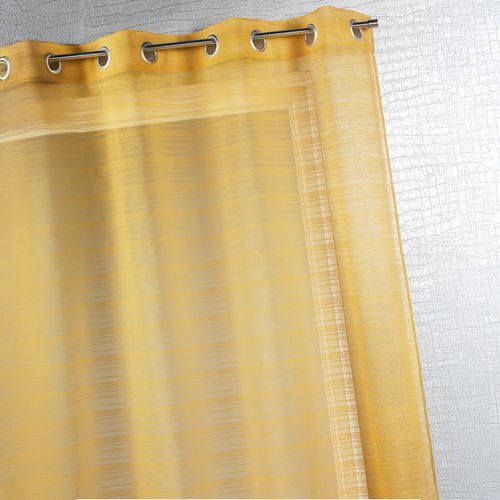 Voilage Fantaisie à Fines Rayures - 290x240 Cm - Jaune Ocre