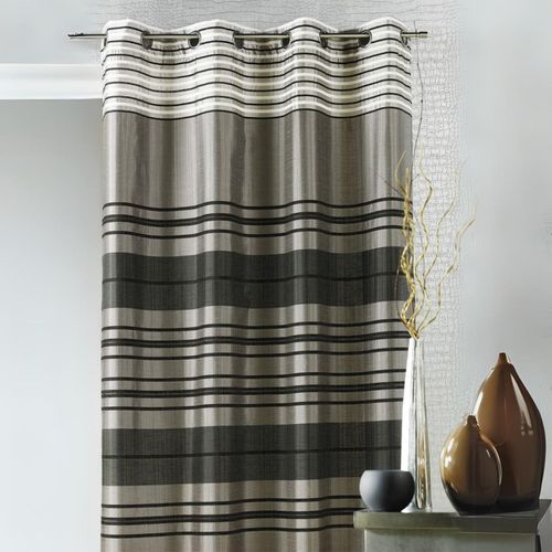 Rideau Shantung Rayure Chenille - 140x260 Cm - Taupe