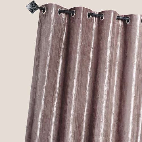 Rideau D'ameublement En Taffetas Froissé - 135x260 Cm - Taupe