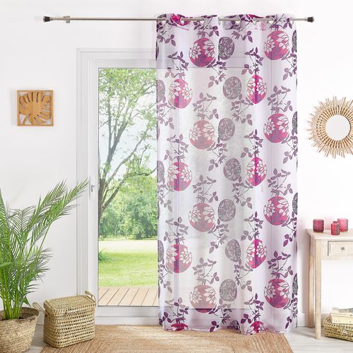 Voilage Léger En Etamine Printemps - 140x240 Cm - Prune