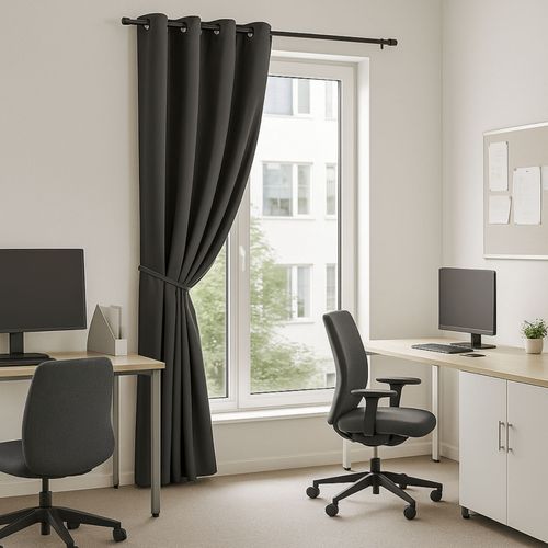 Rideau 100% Occultant Ignifugé M1 Non Feu Gris - 140x260 Cm - Gris