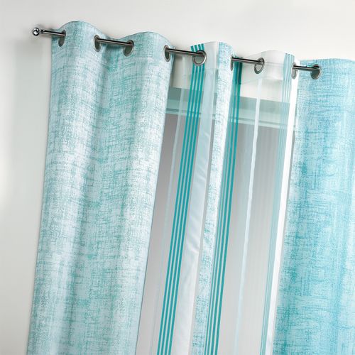 Rideau En Jacquard Lourd - 140x260 Cm - Turquoise