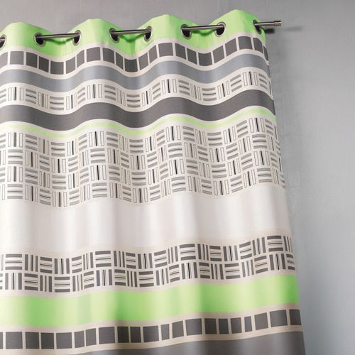 Rideau En Jacquard Design à Rayures Horizontales - 140x260 Cm - Vert