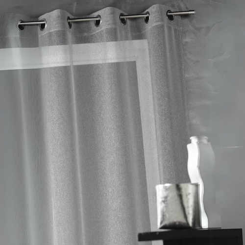 Voilage Uni Avec Fils En Lurex - 140x260 Cm - Noir