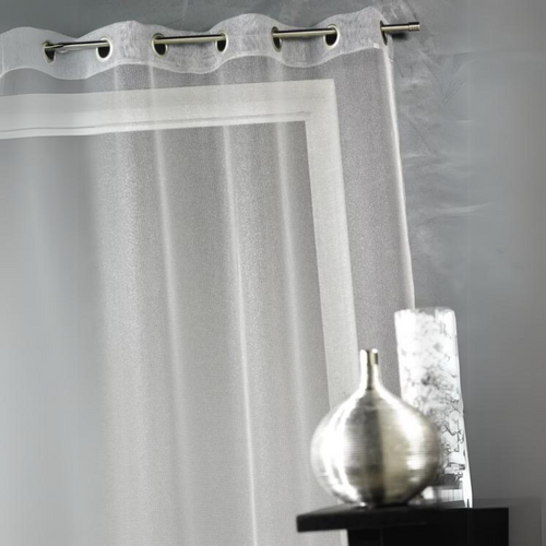Voilage Uni Avec Fils En Lurex - 140x260 Cm - Argent
