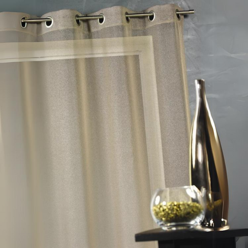 Voilage Uni Avec Fils En Lurex - 140x260 Cm - Beige