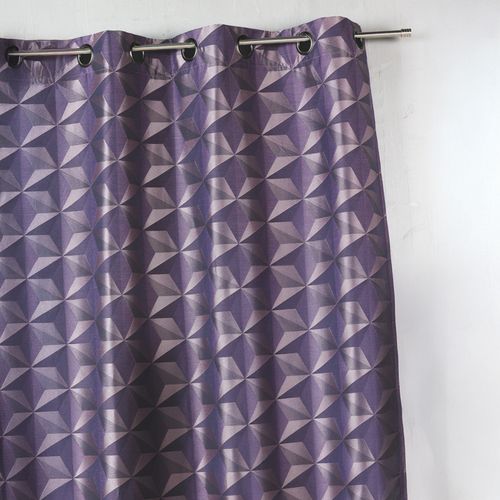 Rideau En Jacquard Imprimés Géométriques - 140x260 Cm - Violet Parme