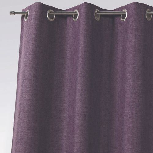 Rideau Toile Uni Aspect Naturel - 140x260 Cm - Prune