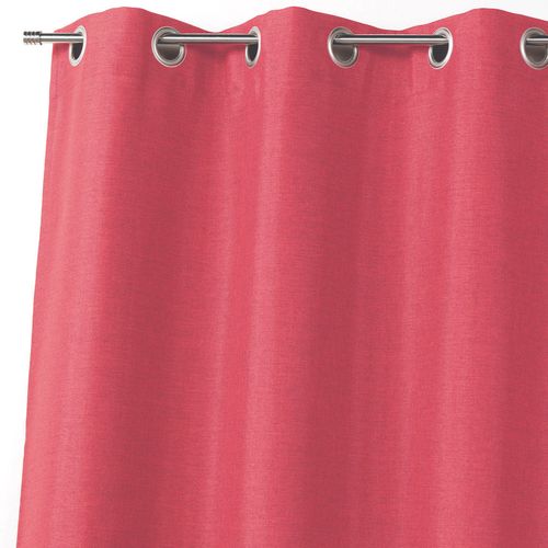 Rideau Toile Uni Aspect Naturel - 140x260 Cm - Rouge