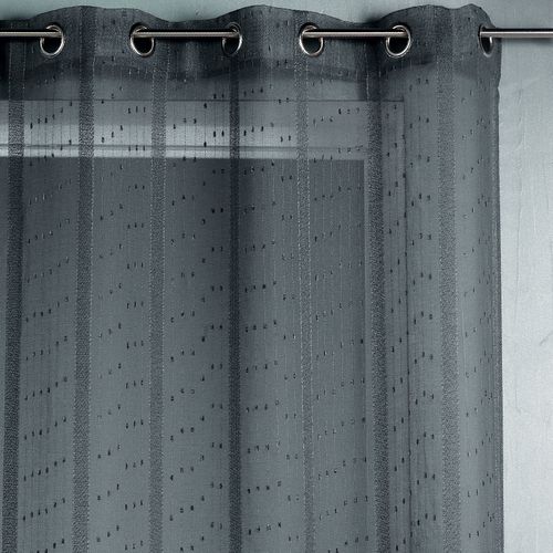 Voilage Tissé Et Fileté - 300x240 Cm - Gris Anthracite