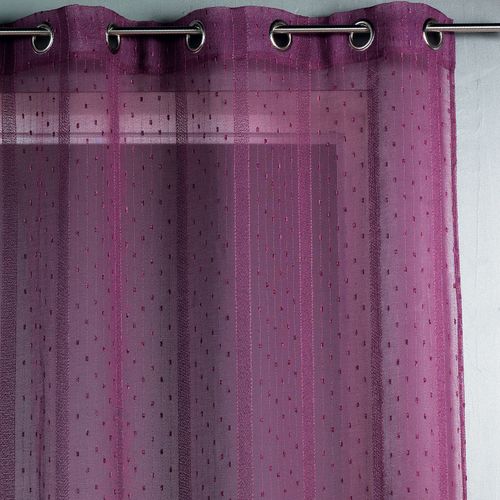 Voilage Tissé Et Fileté - 300x240 Cm - Prune