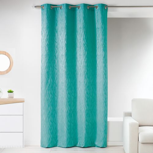 Rideau En Jacquard Fantaisie - 135x260 Cm - Bleu Azur