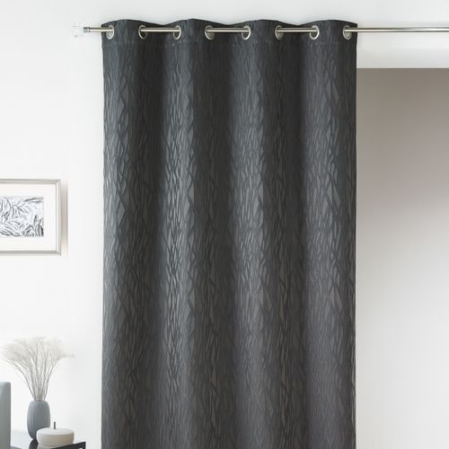 Rideau En Jacquard Fantaisie - 135x260 Cm - Gris Anthracite
