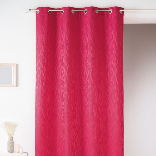 Rideau En Jacquard Fantaisie - 135x260 Cm - Fuchsia