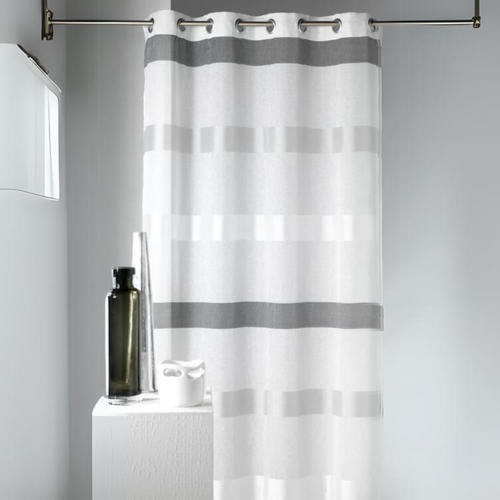 Voilage à Rayures Horizontales Design - 140x240 Cm - Ivoire