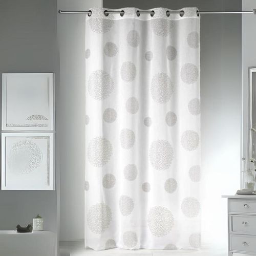 Voilage Motif Rond Impression Magnétique - 140x240 Cm - Beige