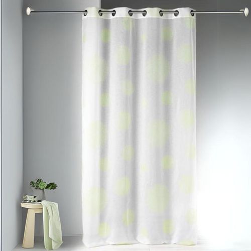 Voilage Motif Rond Impression Magnétique - 140x240 Cm - Vert Clair