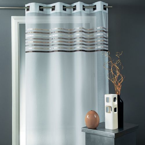 Voilage Étamine Parement Tissé Dans Le Haut - 140x260 Cm - Taupe