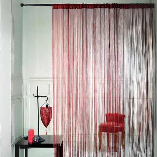 Rideau à Fils Spaghetti - 90x240 Cm - Bordeaux