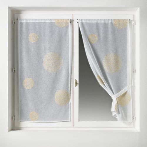 Petit Voilage Brodé Fil Lurex 'ronds' - 60x160 Cm - Doré