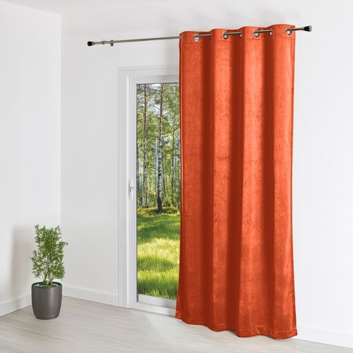 Rideau Obscurcissant Et Isolant Aspect Velours - 140x260 Cm - Terracotta