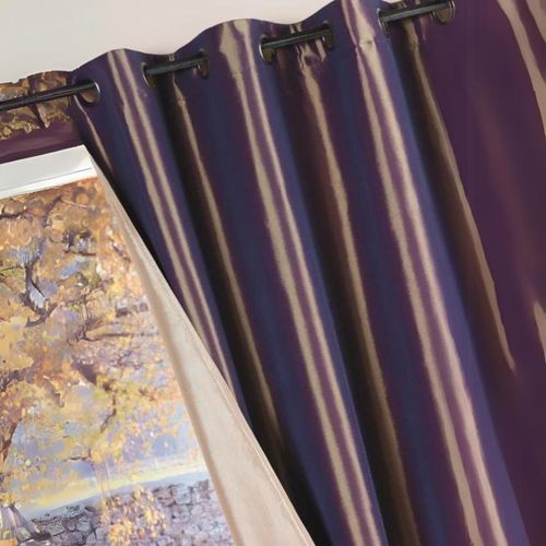 Rideau Ameublement Réversible En Taffetas - 140x260 Cm - Marron Chocolat