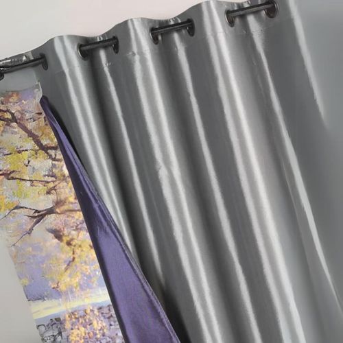 Rideau Ameublement Réversible En Taffetas - 140x260 Cm - Gris Clair