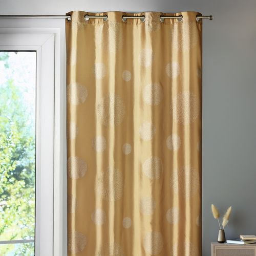 Rideau Ameublement En Taffetas Imprimé Argent - 140x260 Cm - Taupe