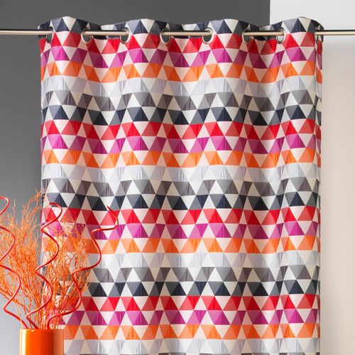 Rideau D'ameublement Motifs Triangles - 140x260 Cm - Orange