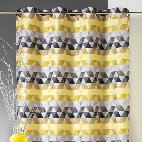Rideau D'ameublement Motifs Triangles - 140x260 Cm - Vert Tilleul