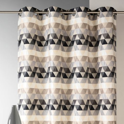 Rideau D'ameublement Motifs Triangles - 140x260 Cm - Gris Clair
