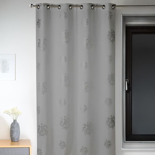 Rideau D'ameublement Imprimés Motifs Argent - 140x260 Cm - Gris Clair