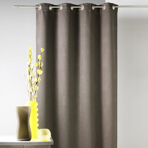 Rideau Occultant Frappé Ronds 80% "occultant" - 140x260 Cm - Marron Chocolat
