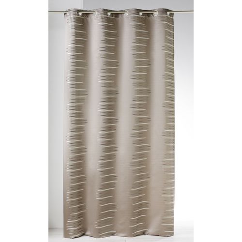 Rideau En Jacquard à Vagues Fantaisies - 140x260 Cm - Taupe